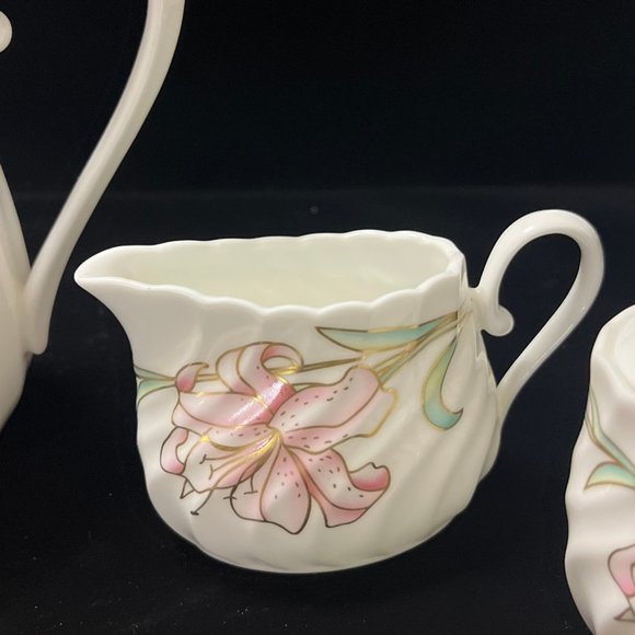 Vintage NIKKO Fine Bone China Rhubrum Lily Serviceware Rare Beautiful Teapot Lid - Picture 9 of 16